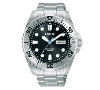 Lorus Mens Automatic Watch with Black Dial and Silver Bracelet RL471BX9