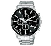 Lorus Men's Black Chronograph Stainless Steel Bracelet Watch