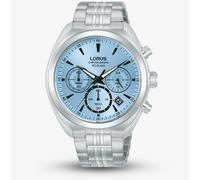 Lorus Mens Chronograph Light Blue Dial Stainless Steel Bracelet Watch RT385KX9
