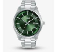 Lorus Gents Classic Clear Cut Green Dial Stainless Steel Watch