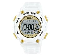 Lorus Men's Digital Quartz Watch with Silicone Strap, Blue, White, Sports