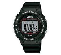 Lorus Men's Digital Quartz Watch with Silicone Strap, Green, Gray, Sports