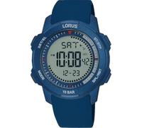 Lorus Men's Digital Quartz Watch with Silicone Strap R2373PX9, Blue
