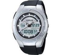 Lorus Mens Dual Time Black Strap Watch - R2389GX9