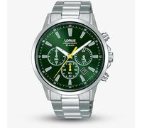 Lorus Mens Green Yellow Accents Chronograph Bracelet Watch RT313LX9