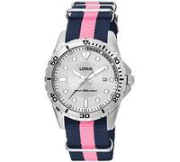 Lorus Men's Quartz Analog Watch with Fabric Strap RS937AX4, Metallic Silver, Strip