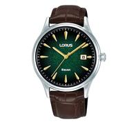 Lorus Men's Signature Green Dial Brown Leather Strap Watch