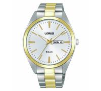 Lorus Mens Silver White Sunray Dial Two Tone Bracelet Watch