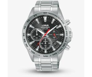 Lorus Mens Solar Black Chronograph Watch RZ501AX9