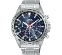 Lorus Men's Analogue Quartz Watch with Stainless Steel Strap, Silver, Silver/Blue, Classic