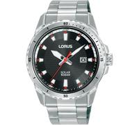 Lorus Men's Analogue Quartz Watch with Stainless Steel Strap, Silver/Black, Silver/Black, Standard Size, Bracelet