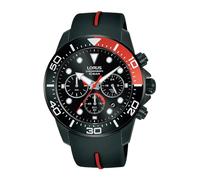 Lorus Mens Sports Chronograph Dated Black Dial Black Rubber Strap Watch RT347JX9 BRAND NEW BUT NEEDS BATTERY