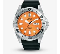 Lorus Mens Sports Orange Dial Automatic Rubber Strap Watch RL479BX9