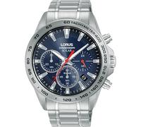 Lorus Men's Analogue Quartz Watch with Stainless Steel Strap, Silver, Silver/Blue, Classic