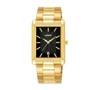 Lorus Men's Watch with Black Dial and Gold Strap RH938RX9