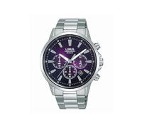 Lorus Purple Dial Chronograph Stainless Steel Bracelet Watch