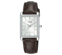Lorus Rectangular Quartz (22mm) White Sunray Dial / Brown Leather RG289VX9