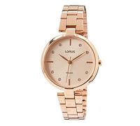 Lorus RG240VX9 Women's Quartz Watch Gold Plated with Metal Strap, Rose Gold, Bracelet