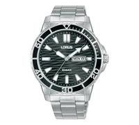 Lorus Gents Sports Sunray Black Dial Stainless Steel Watch