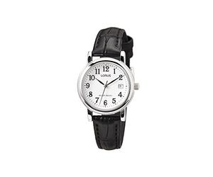 Lorus - RH765AX9 - Women's Watch - Analogue Quartz - Black Leather Strap, White/Black, Strap