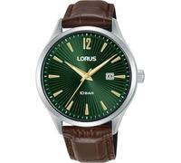 Lorus RH995RX9 Wristwatch 41mm 10ATM Quartz Unisex Green Silver Leather strap
