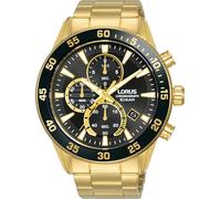 Lorus RM330JX9 Wristwatch Chronograph 46mm Quartz Unisex Black Gold 10 ATM Li...