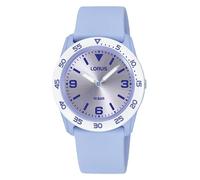Lorus RRX91HX9 Girls' Analogue Quartz Watch with Silicone Strap, Purple-White, Strap.