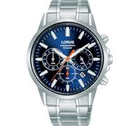 Lorus RT373KX9 Sports Chronograph 42mm 10ATM Quartz Unisex Blue Silver Link s...
