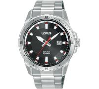 Lorus Solar Men's Black Dial Stainless Steel Bracelet Watch