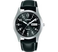 Lorus RXN79DX9 Wristwatch 38mm 5ATM Quartz Unisex Black Silver Leather strap