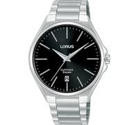 Lorus Sapphire Men's Glass Black Dial Stainless Steel Bracelet Watch