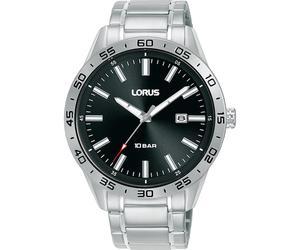 Lorus Signature Men's Black Dial Stainless Steel Bracelet Watch