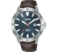 Lorus Solar Elegant Blue-Grey dial 10Bar Leather Strap Watch RX349AX9