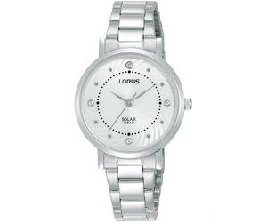 Lorus Solar Women's White Dial Stainless Bracelet Watch