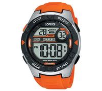 Lorus Sport Men's Chronograph Watch Stainless Steel and Plastic with Silicone Strap R2303NX9, Orange, Strap.