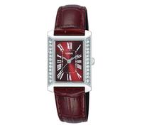 Lorus Watch RG239YX9 Ladies Rectangle Elegance Crystal Set Burgundy Dial RRP £70
