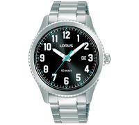 Lorus Mens Sport Black Dial Stainless Steel Bracelet Watch RH979RX9