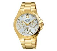 Lorus Watches RP666CX9 Women's Analogue Quartz Watch with Stainless Steel Coated Strap, Gold/White, Bracelet