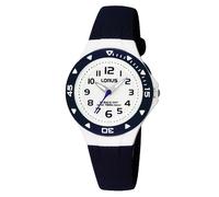 Lorus White Dial Black PU Leather Strap Watch