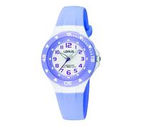 Lorus White Dial Light Blue PU Leather Strap Watch