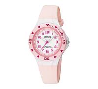 Lorus White Dial Pink PU Leather Strap Watch