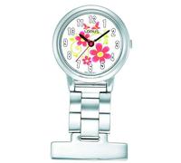 Lorus Nurses Fob Quartz Analogue Women's Watch│Silver with Flower Pattern Dial