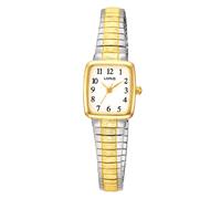 Lorus Ladies Expander Two Tone White Dial Square Watch RG312AX9