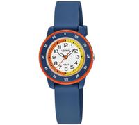 Lorus Youth 'Time Teacher' (27mm) White Dial/Blue Silicone Strap RRX53JX9