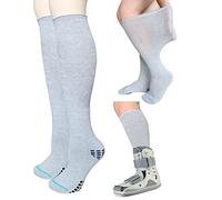 LORVVDE 2 Pairs Walking Boot Socks for Orthopedic Walker Brace, Replacement Sock Liner Knee High Tube Sox Under Air Cam Walkers and Fracture Boots, Air Cast Surgical Leg Cover