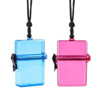 Lorxilar 2 Pack Cigarette Case Plastic Clear Cigarette Case for 20 King Size Waterproof Cigarette Accessories,One Size,B