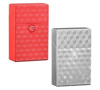 Lorxilar 2 Pack Plastic Cigarette Case Holder for Men And Women Flip Closure Cigarette Cases for 20 Cigarettes,One Size,G