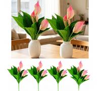 Lorxilar 47cm long Fake Flowers Artificial Flower Real Touch artificial plants for Easter Home Kitchen Wedding Bouquet Bulk Mother's Gift Day table kitchen Decorations Pink,6 Pcs
