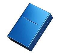 Lorxilar Cigarette Case Metal, Cigarette Box/Case for 20 Capacities, Portable Cigarette Case Holder,One Size,Blue