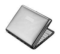 Lorxilar Cigarette Case, Metal Cigarette Box for Women And Men, Cigarette Case Holder for 20-28 Cigarettes,One Size,Silver